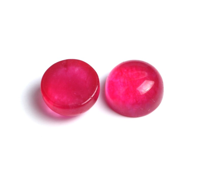 Natural Ruby Quartz Flat Back Round AAA Loose Gemstone For Making All Jewelry