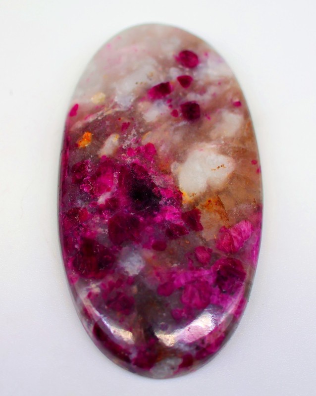 77 Ct 6X27X50 mm Natural Red Tourmaline Quartz Oval Cabochon Gemstone KZ-01