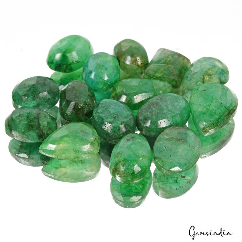 150.00 Cts Natural Blue Green Emerald Mix Faceted Gems Lot 15 Pcs For Jewelry gallery