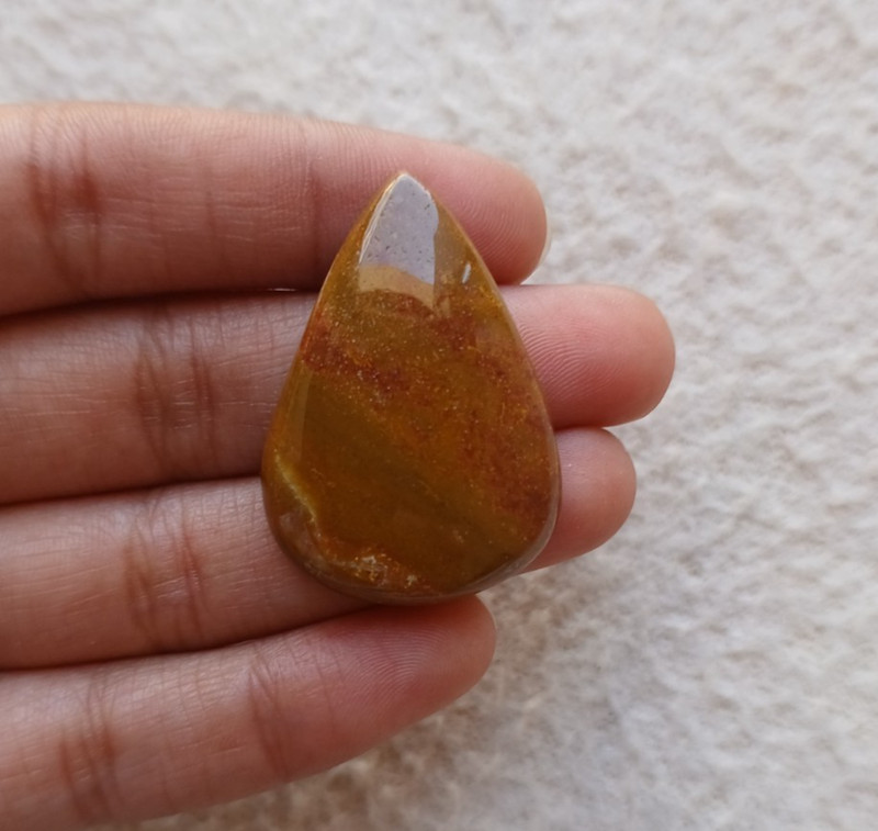 Natural Brown Jasper Pear Cabochon 35x24x6mm Approx 49.15Cts AMJ765