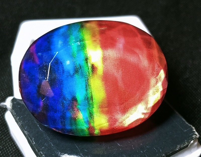 Natural EGL Certified Doublet 40+ Ct Ammolite Opal-Like Organic Loose Gemstone gallery