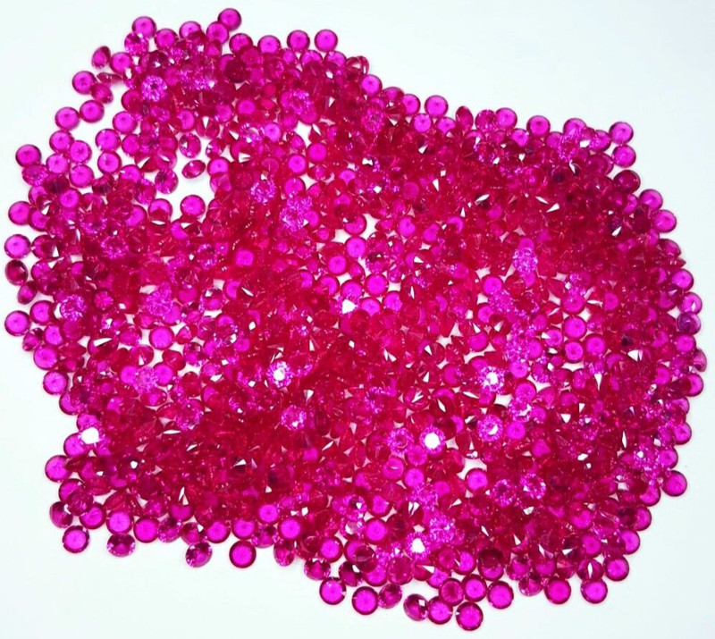 Natural Ruby 2.5 MM Round Cut 1000 Pcs 78 Cts Certified Ruby Gemstone Lot Z287