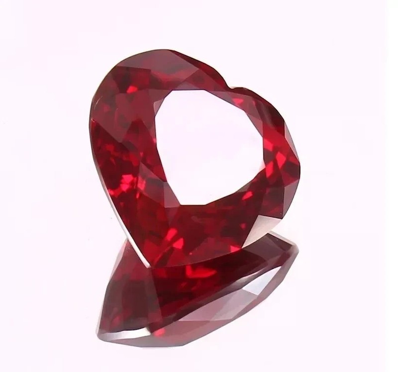 AGL Certified 17 Ct Natural Ruby Heart Cut Red Color Loose Faceted Gemstone