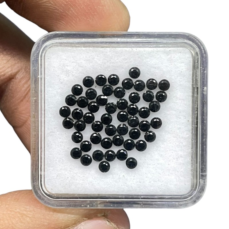 50 Pcs Natural Black Tourmaline 2mm Round Calibrated Cut Loose Gemstones Lot gallery