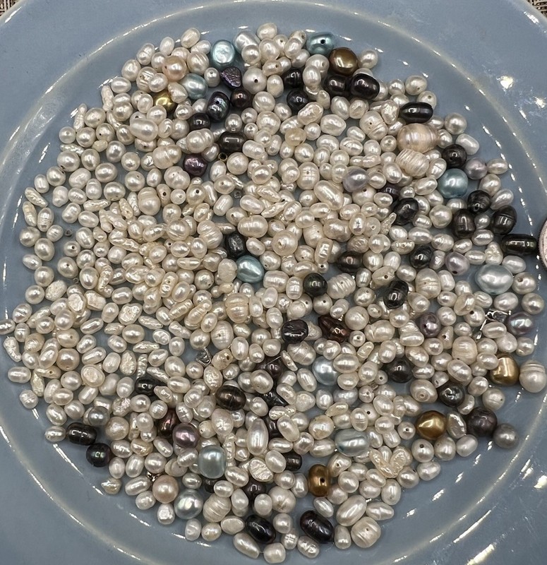 Lot Loose Pearls Various Sizes Mixed Fresh Cultured 113.6 Gr All Drilled Baroque