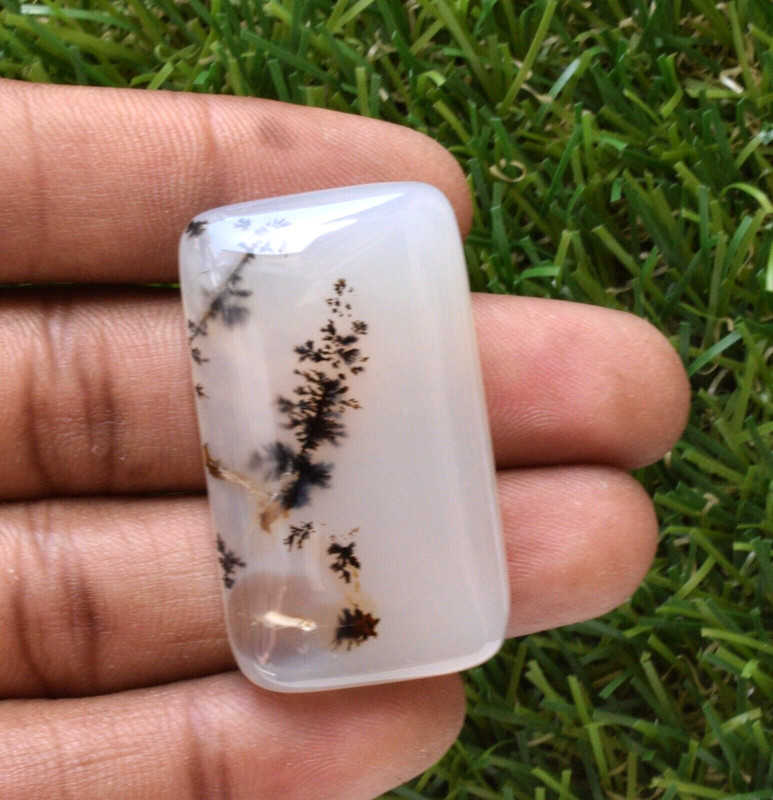 Natural Scenic Dendritic Agate Cushion Cabochon 40x24 MM Gemstone 79 Cts gallery
