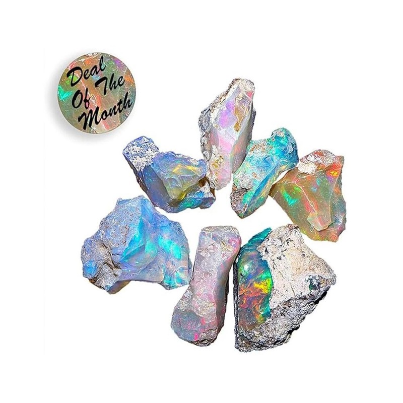 Natural 50+ Cts AA+ Raw Ethiopian Opal Rough Gemstones Lot Multi Fire Welo Opal