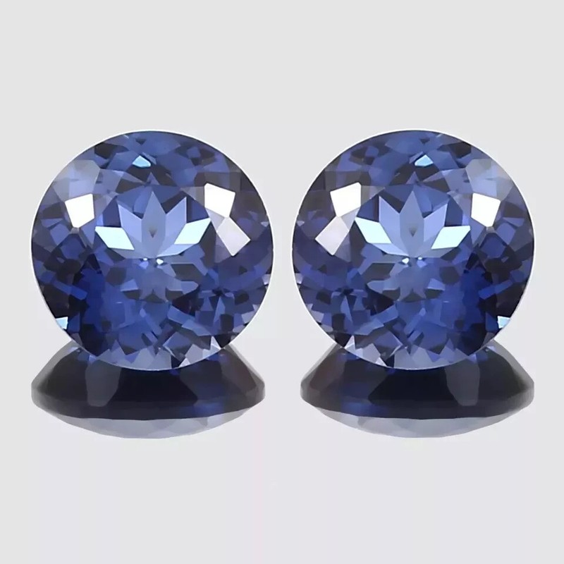 Natural Blue Sapphire 50 Ct Ceylon Round Cut Certified Loose Gemstone Pair+ Gift