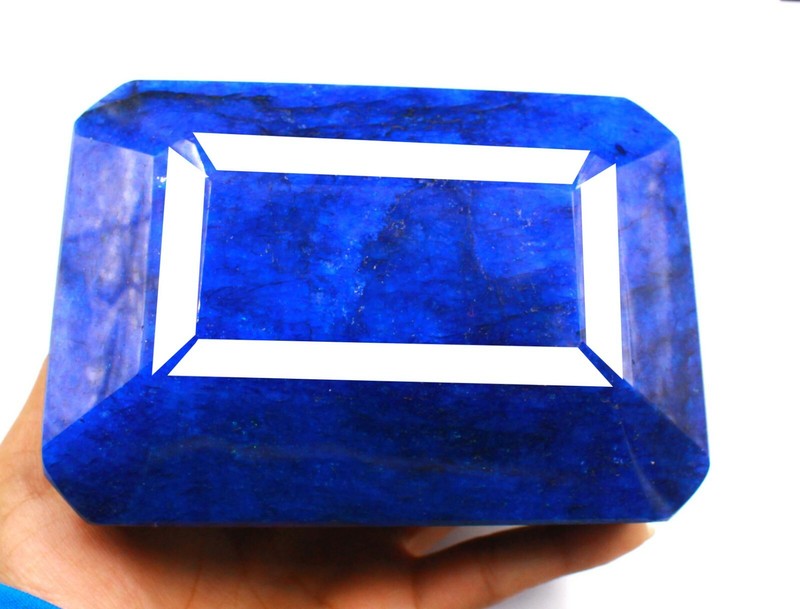 Big Size Blue Sapphire 2Kg/10000 Ct Emerald Cut Super Rare African Gemstone FSN