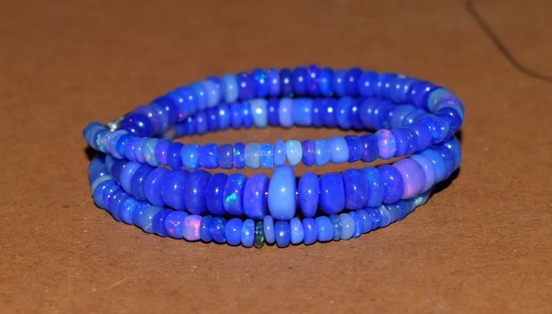 Natural Ethiopian Opal Welo Fire Opal Gemstone Beads 16''Necklace AF0528 gallery