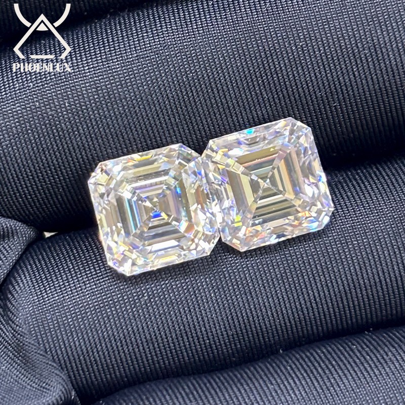 Asscher Cut D Colorless Loose Moissanite Gemstone White GRA Certified Jewelry