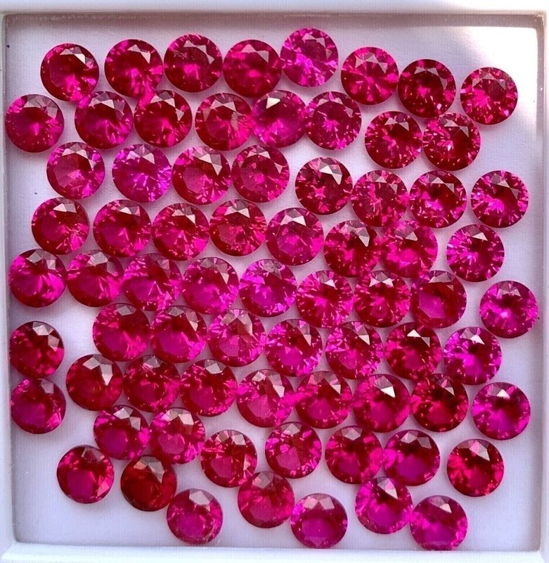 12 Pcs 6 mm Natural Flawless Ruby Red Round Cut Certified Gemstone Lot