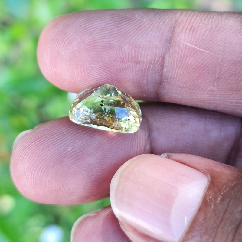 Chrysoberyl 9.48 Ct | Yellowish Green Unique Color | Ethically Sourced Gemstone gallery
