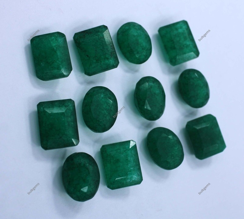 Natural 110 Ct Lot Certified Colombian Green Emerald Oval Mix Cut Loose Gemstone gallery