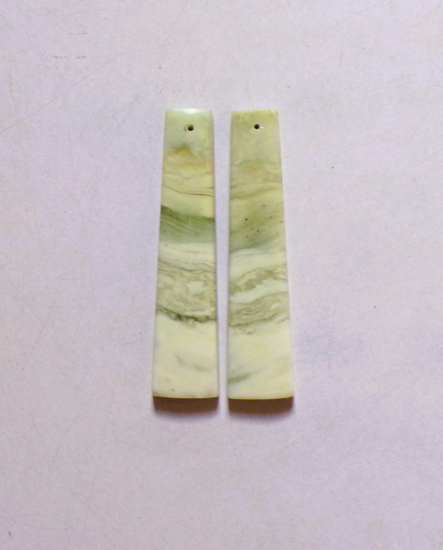 45.30 Cts Natural Serpentine Drilled Cabochon Match Pair Gemstone 50X11.6MM 18