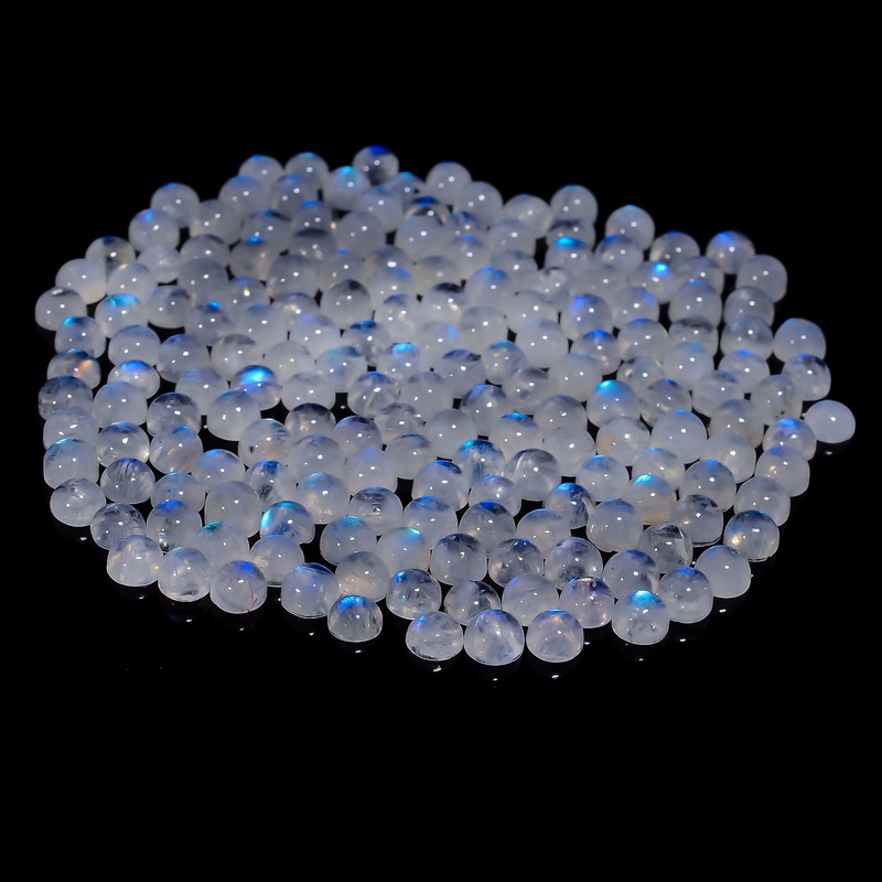 Natural Rainbow Moonstone Round Shape Cabochon Gemstone Lot 20 Ct 5X5X3mm EEL-34 gallery