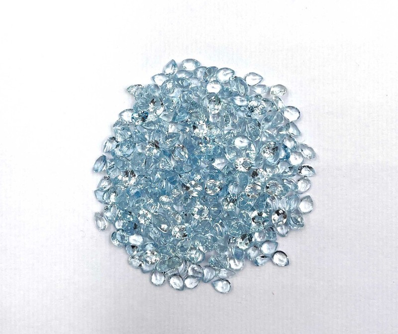Natural Aquamarine Pear Cut Loose Gemstone Lot 36 Pcs 3*4 MM 5 CT gallery