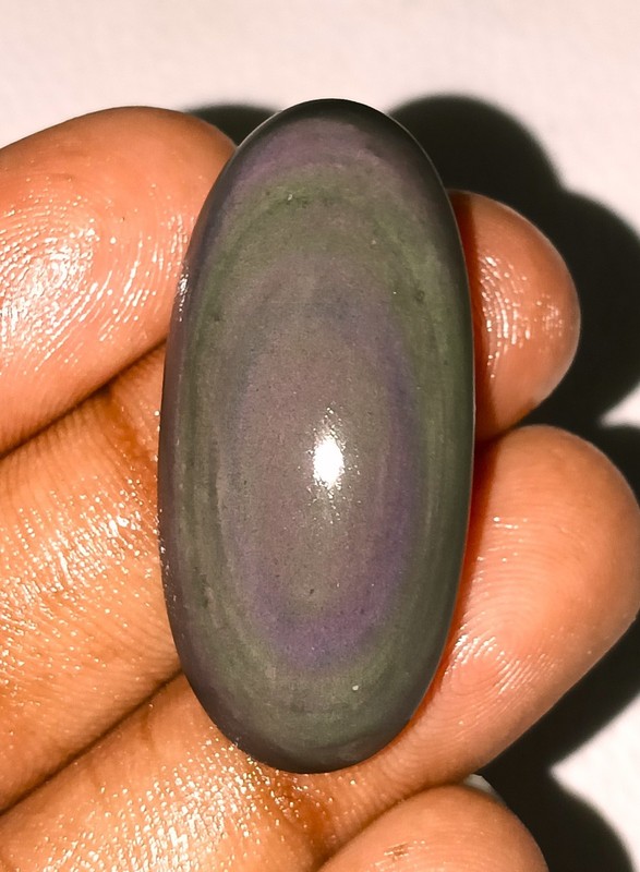 33 Cts. Rainbow Obsidian Stone Flat Back Cabochon For Wire Wrap Jewelry Making.