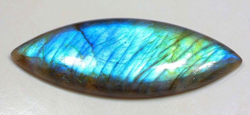 72 Ct 6X23X60 mm Natural Green Fire Labradorite Marqusie Cabochon Gems QY-314