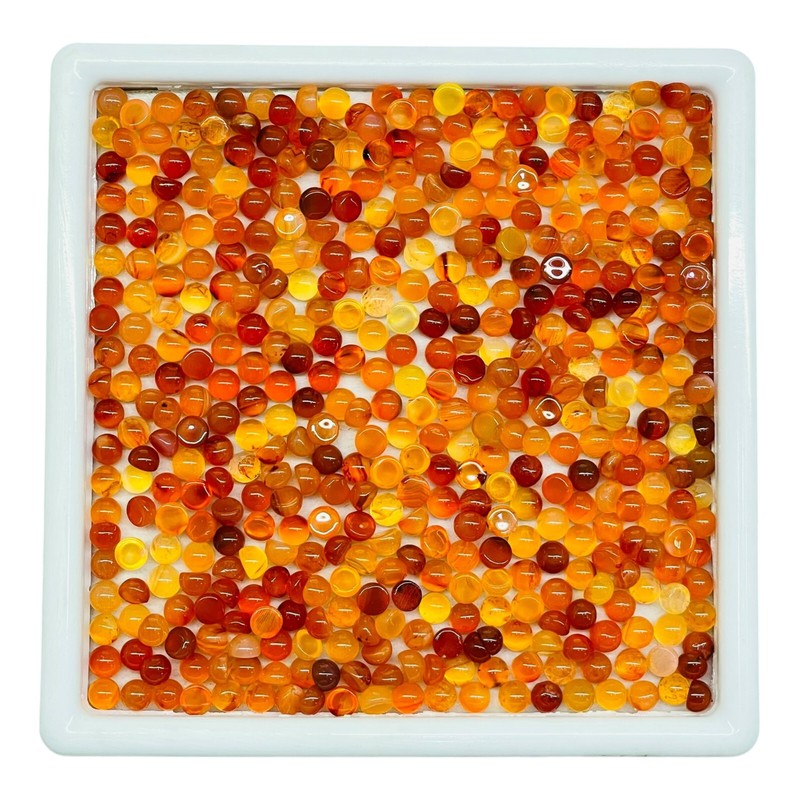 200 Pcs Natural Orange Carnelian 4mm Round Cabochon Loose Gemstone Wholesale Lot