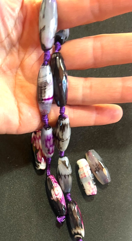 Genuine Purple Agate Gemstones/faceted 27mm barrel shape/15 inch strand gallery
