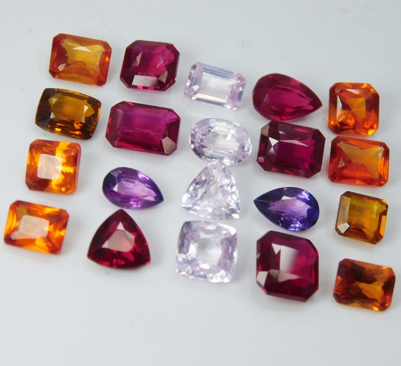 350 Ct Natural Sapphire Certified Loose Gemstone Lot Mix Shape & Color Ring Size gallery