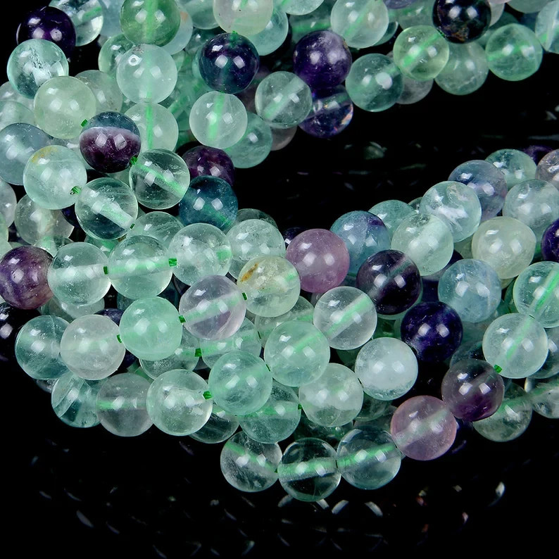 AA Natural Rainbow Fluorite Gemstone Grade AA Round 6, 8mm Loose Wholesale Beads