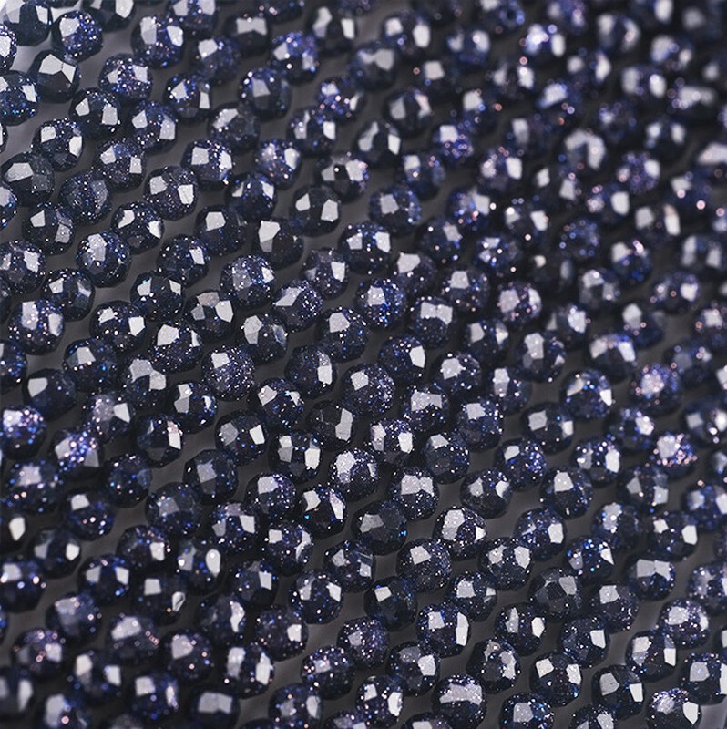 2mm 3mm 4mm Faceted Galaxy Staras Sand Sun Sitara Gemstones Round Loose Beads gallery