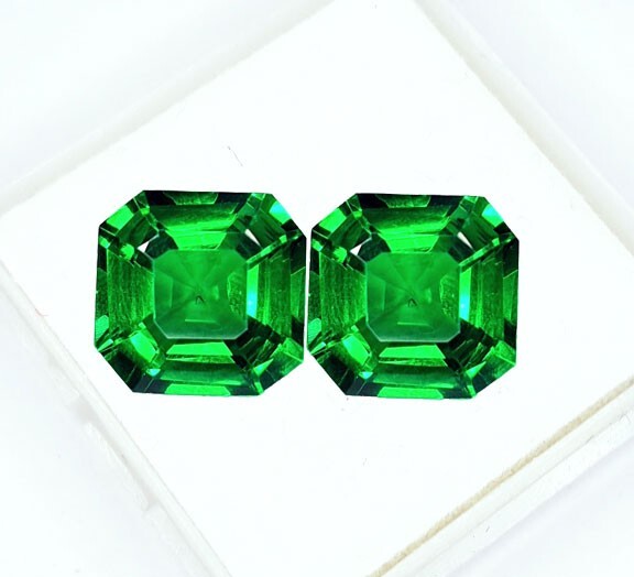 8-10 Ct Natural Green Garnet Loose Certified Gemstone Pair Octagon Cut Gem GG11