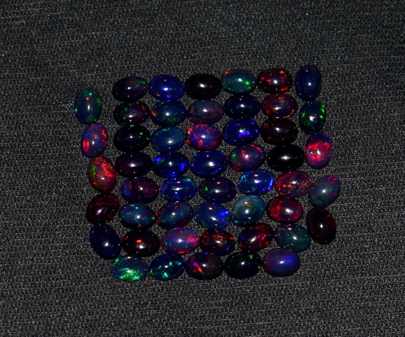 5x7MM 50Pcs Natural Ethiopian Black Opal Welo Fire Opal Loose Gems Cabochon Lot