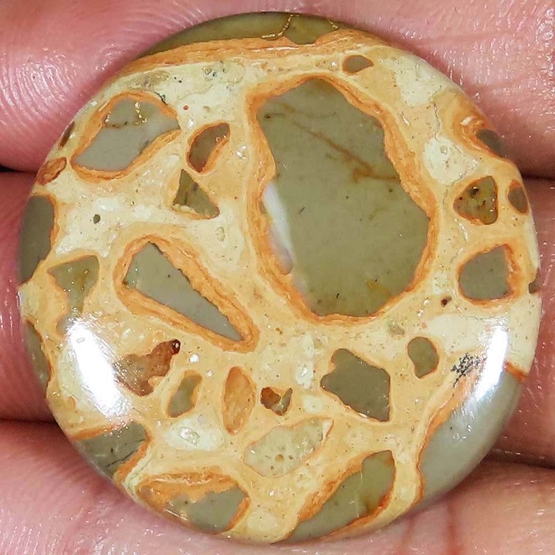 58.90 Cts 100% Natural Bird Eye Jasper Round Cabochon Gemstone 35x00x5 mm NF339