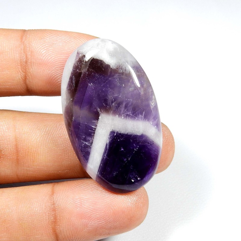 Natural Purple Amethyst Lace Agate Cabochon Oval Shape Gemstone 51 Cts #6900 gallery