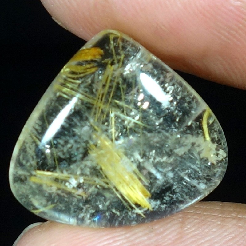100% Natural Golden Rutil Quartz Heart CabAA Gemstones 13.00Cts 16x 19x 05mm