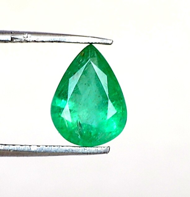 8×6 mm Certified Natural Emerald Pear Cut 0.91 Cts Untreated Loose Gemstone