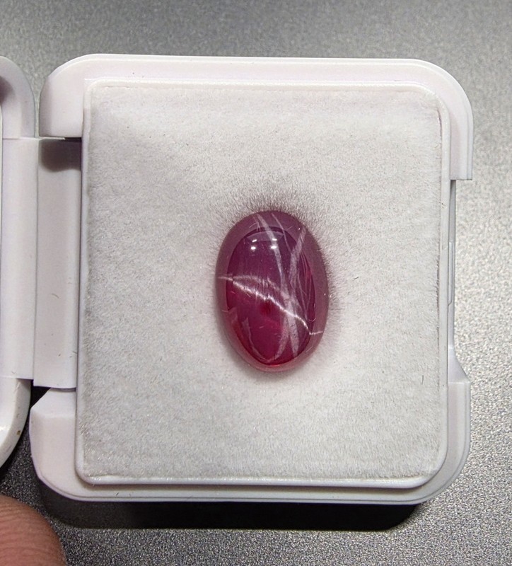 Natural Red Star Ruby 10x14mm 6 Rays Oval Loose Stone USA Shipping