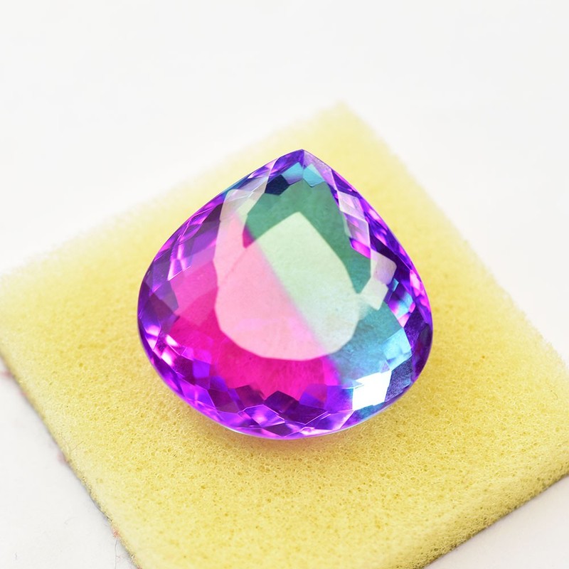 Certified 73 Ct Natural Bi-Color Tourmaline Pear Cut Loose Gemstone From Brazil