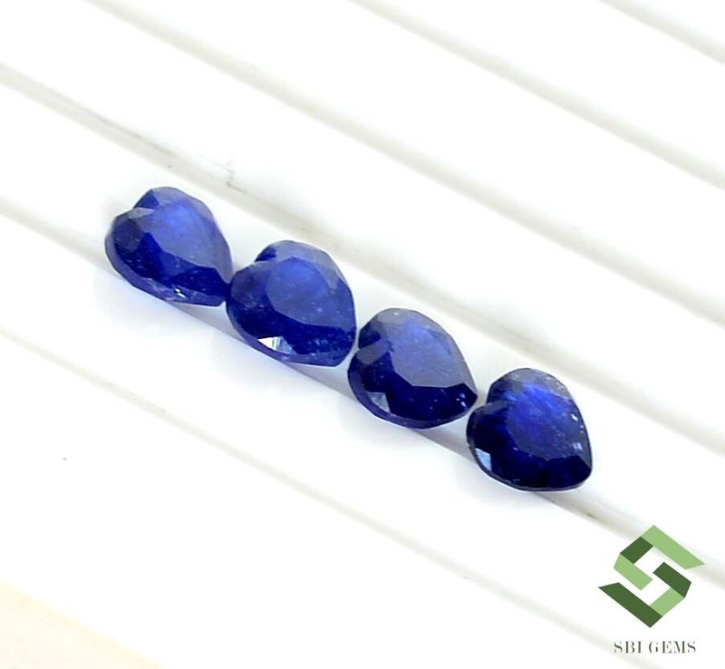 6×6 mm Natural Blue Sapphire Heart Shape Cut Lot 04 Pcs 4.46 CTS Loose Gems GF