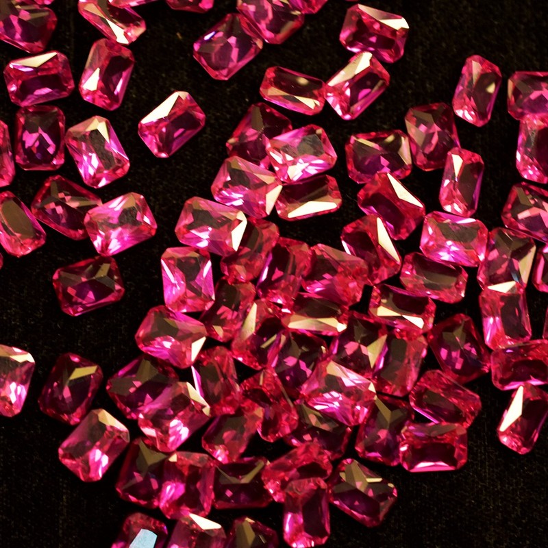 Natural CERTIFIED Pink Sapphire 7x5 mm 18 Pcs Lot Perfect Emerald Cut Gemstone gallery