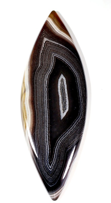 459 Ct 8X50X149mm Natural Black Botswana Agate Marquise Cabochon Gemstone HY-670