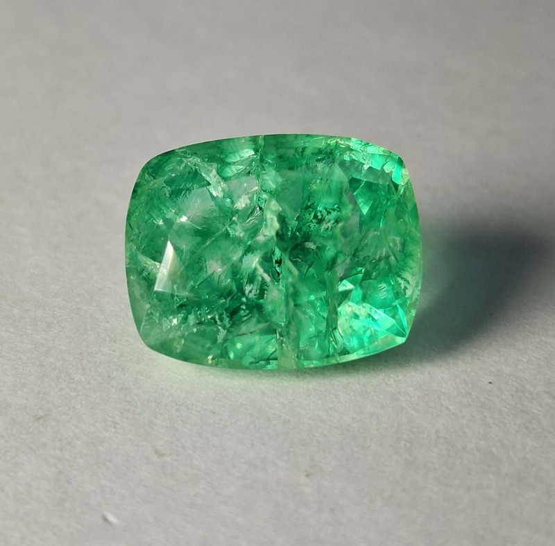 Colombian Natural 9-11 Ct Emerald Certified Cushion Cut Loose Gemstone SB606