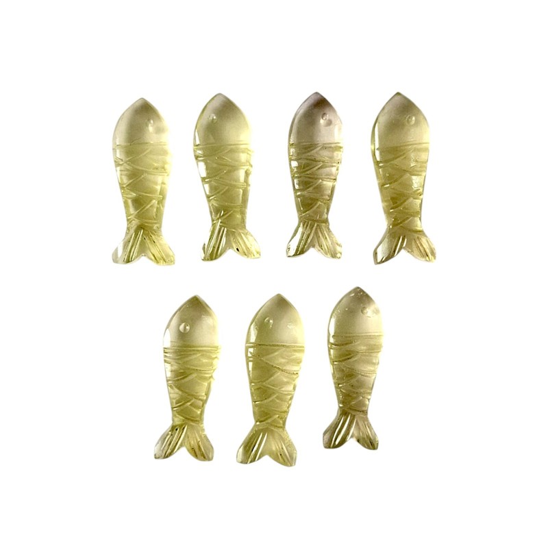 Natural Citrine Fish Carving 8x25mC Loose Gemstone Lots For Jewelry Making gallery