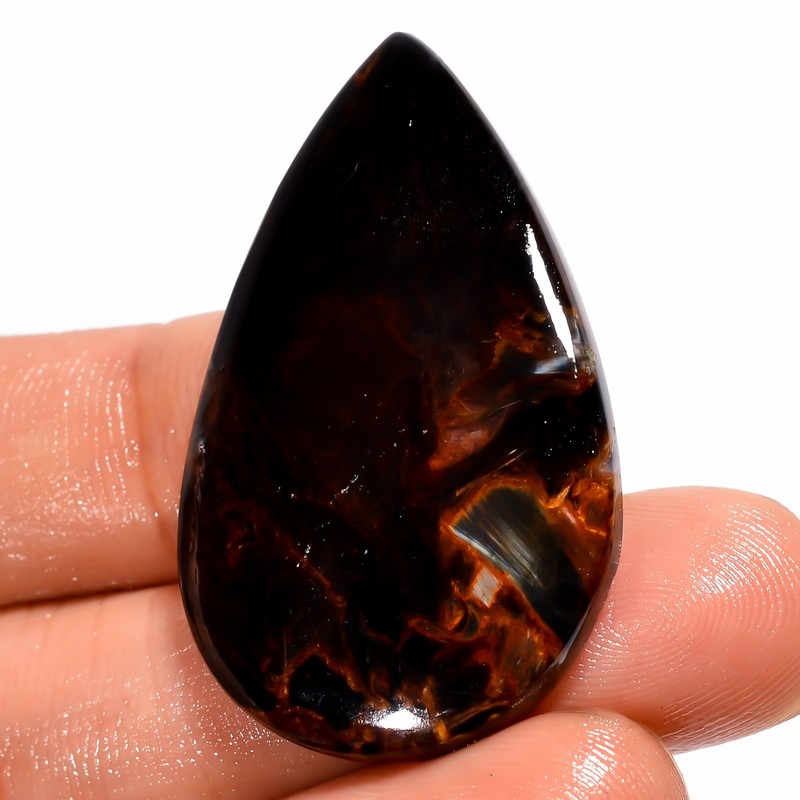 34.5 Ct Natural Pietersite Pear Cabochon Loose Gemstone For Pendant 40X24X5 mm