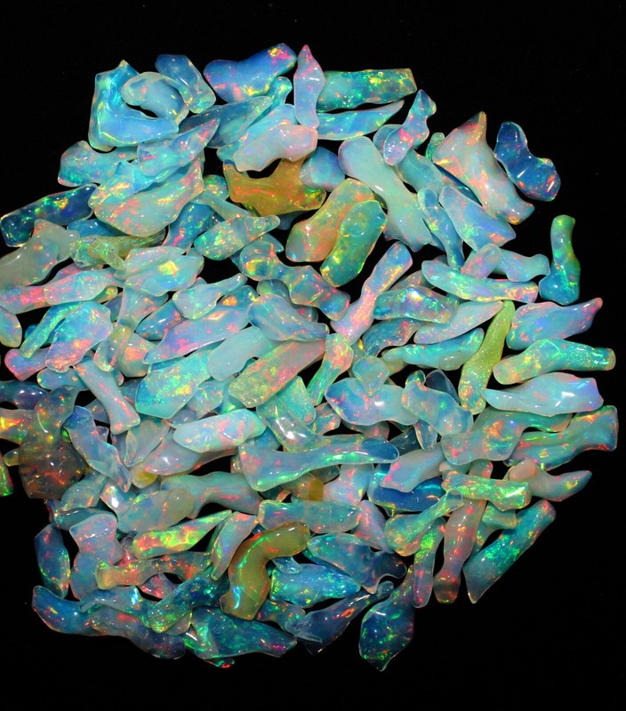 Opal Rough Polished AAA quality opal raw crystal bullets slices Raw gemstone 2PC