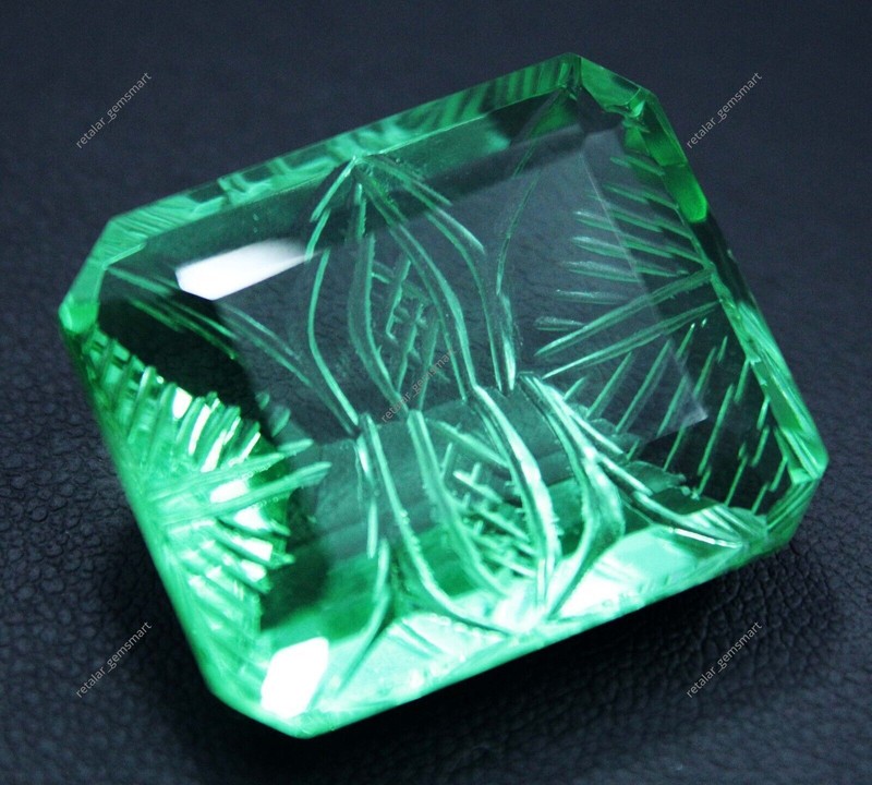 63 Ct CERTIFIED Natural Green Topaz Emerald Fancy Cut Amazing Loose Gemstone