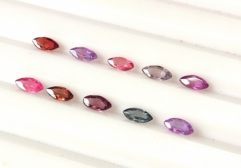 Natural Spinel 4X2 mm Marquise Multi Color Untreated Faceted Gemstone 10 Pieces gallery