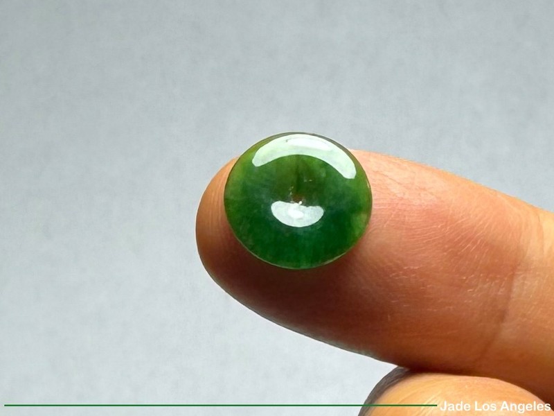 Donut Circle Translucent Emerald Green Jadeite Jade Earrings 平安扣翠綠冰種花青 1.50 ct