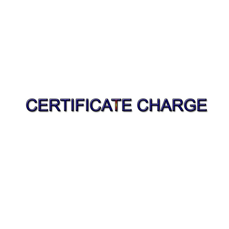 CERTIFICATE CHARGES – 1 Stone