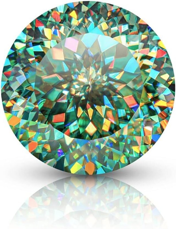 1~3ct VVS1 Green Portuguese Excellent Cut Round Moissanite Loose Gemstones &GRA