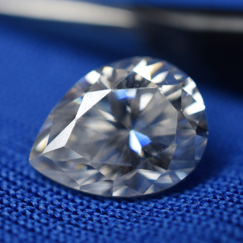 8×5 mm CERTIFIED 1 Ct Moissanite D Color 1 Pcs Pear Cut Loose Gemstone-W