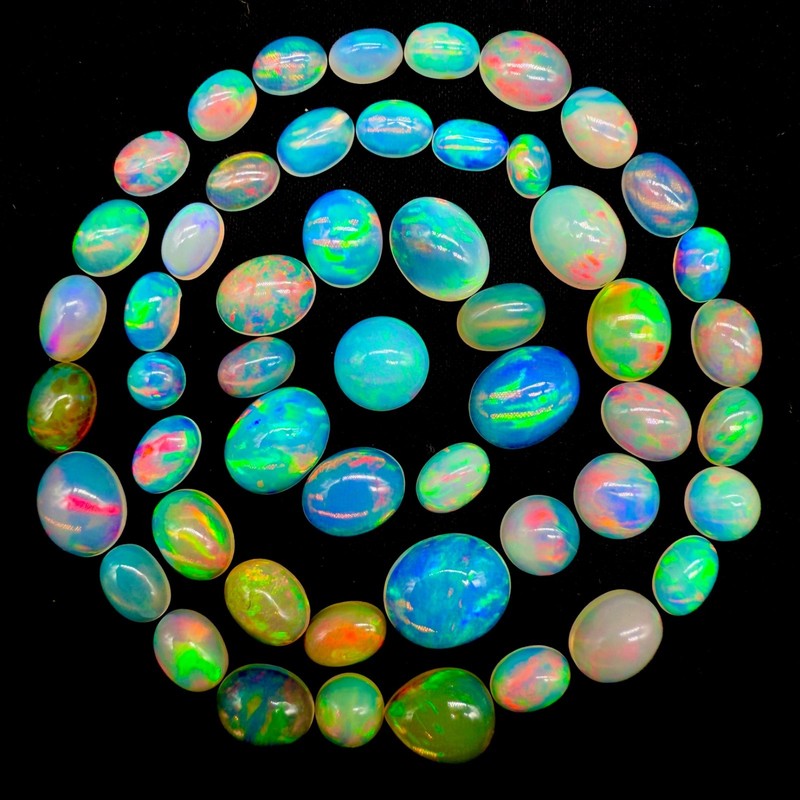 Opal Cabochon 9x7 mm Natural Fire Opal Loose Gemstone for Jewelry Making gallery